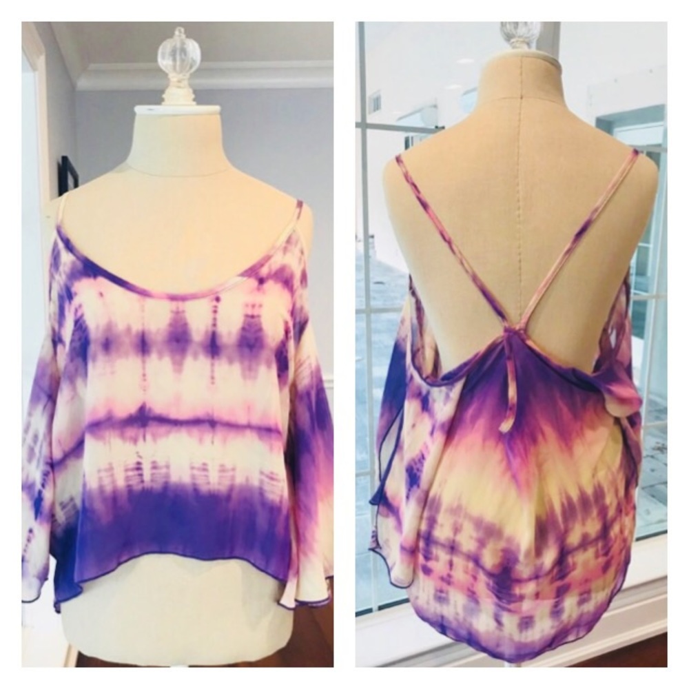 Tobi Flowy Tie Dye Top - Size Small